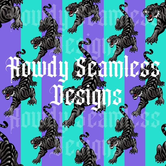 Neon Purple and Blue Tiger Stripes